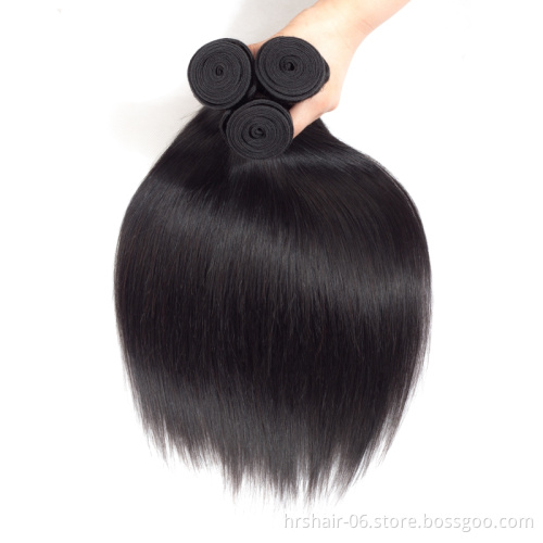 Wholesale 100%  unprocessed professional factory production of high quality natural remy straight virgin brazilian hair bundle